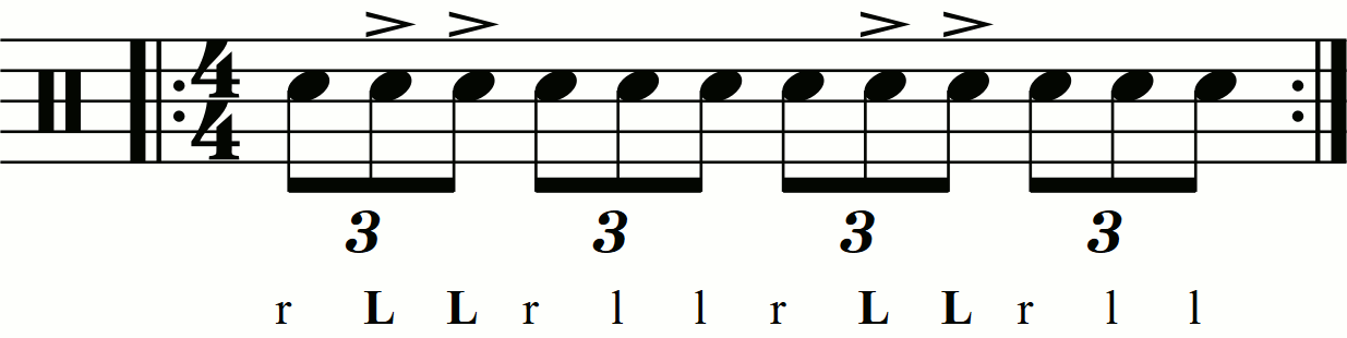 Accenting a standard triplet