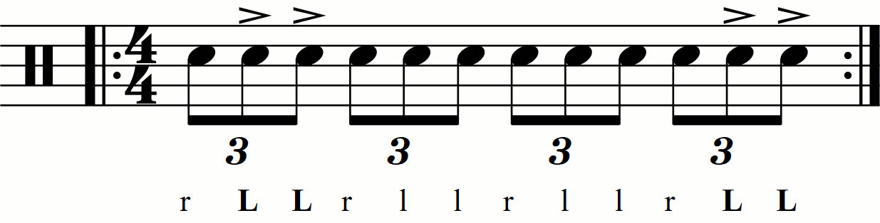 Accenting a standard triplet