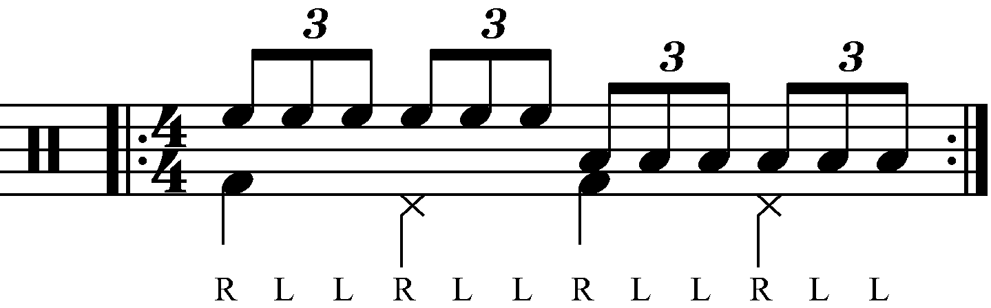 Standard triplet played as groups of six