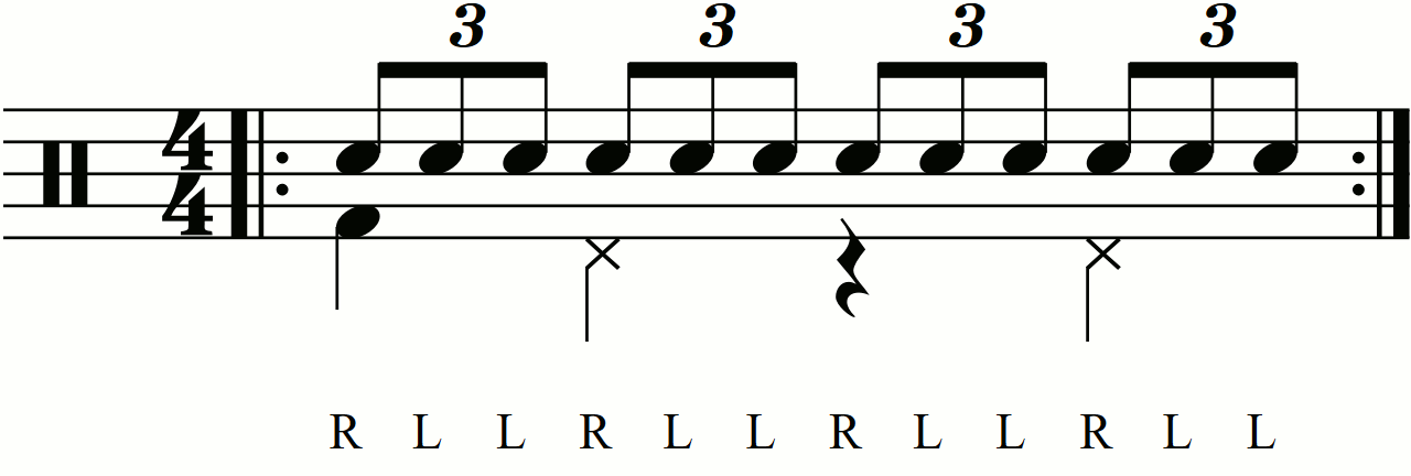 Applying level 0 groove movements on the feet under a standard triplet