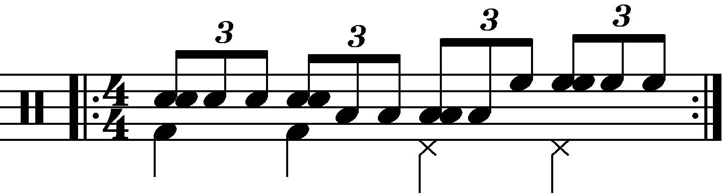 Swiss army triplet played as groups of four