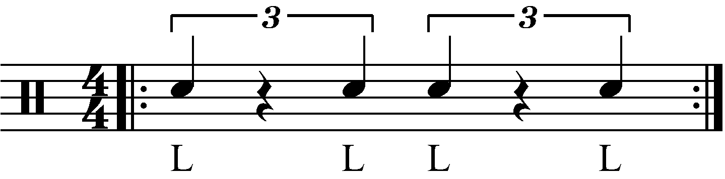 A swiss army triplet as quarter notes.