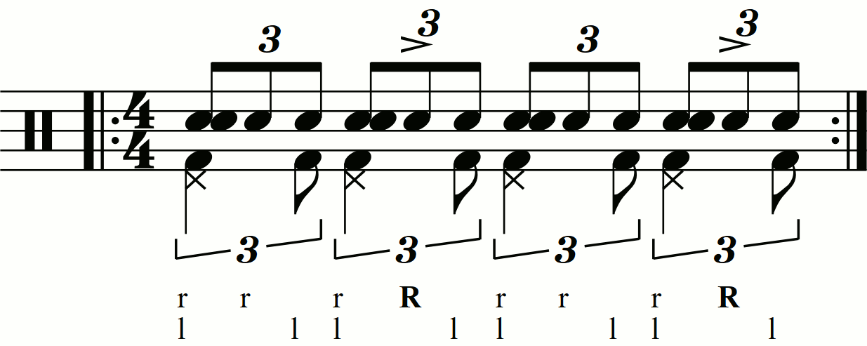 Swiss Army Triplet With Second Stroke Accents