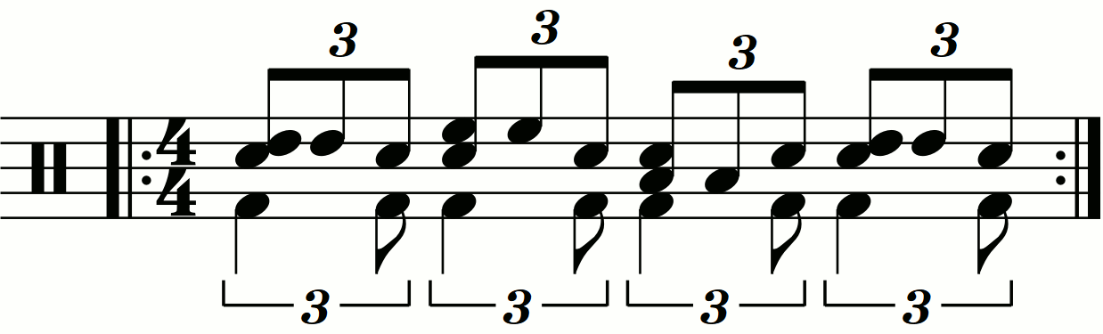 Swiss Army triplet orchestrated with the left hand planted
