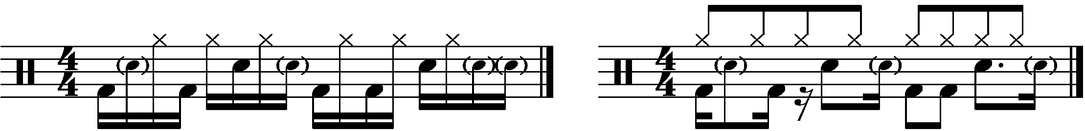 An example of linear and non linear drumming