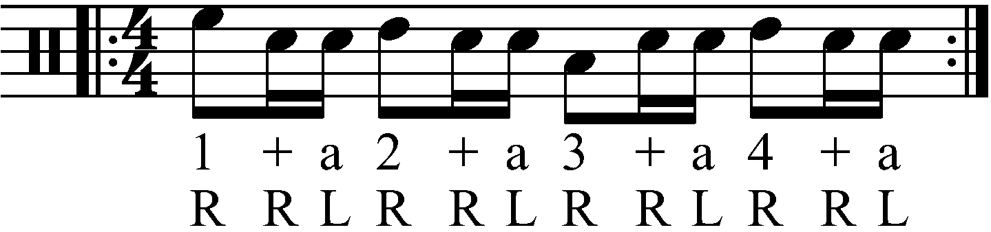 The second semi quaver grouping orchestrated