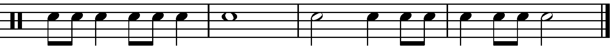 An example snare drum rhythm.